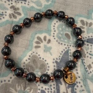 Erimish Black and Bronze Beaded Bracelet